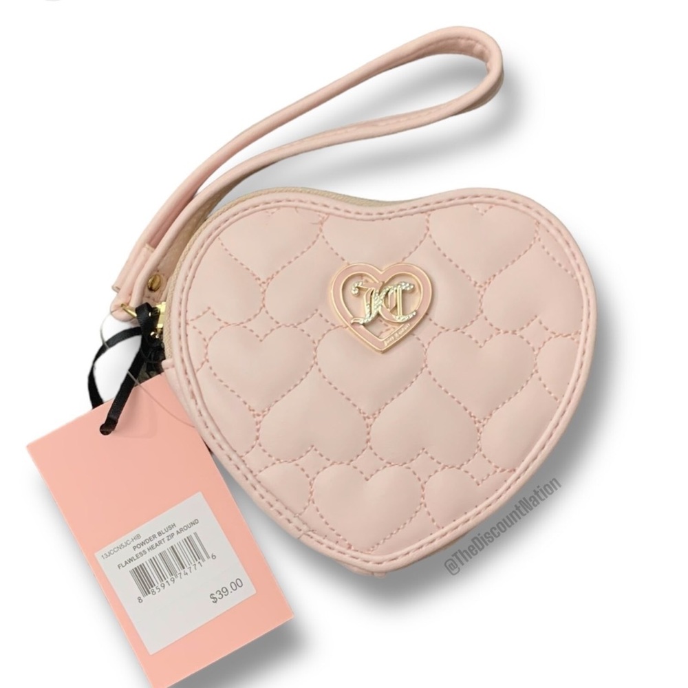 Juicy Couture Heart-Shaped Wristlet Light Pink and Cream